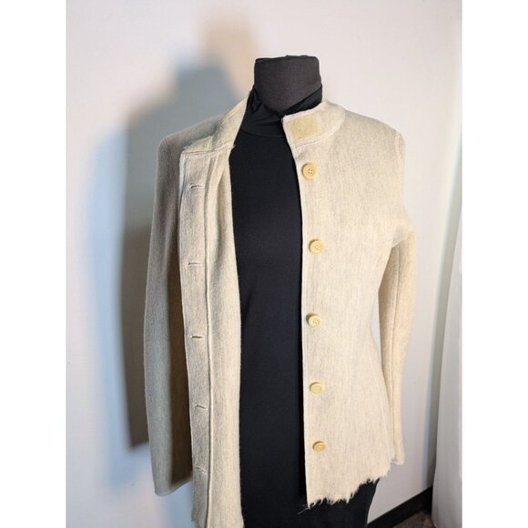 Capucine Puerari Cream Sweater Jacket Wool Blend, Size 2 - Picture 7 of 10